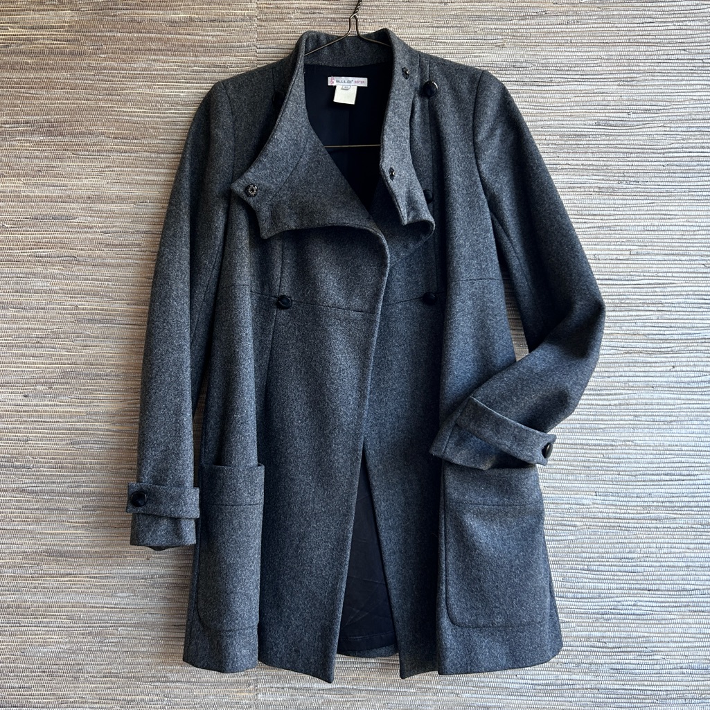 Paul & Joe Sister Gray Wool Double Breasted Winter Coat Size 40 6